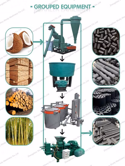 Coconut Shell Charcoal Briquette Extruding Machine Coal Briquette Press Machine