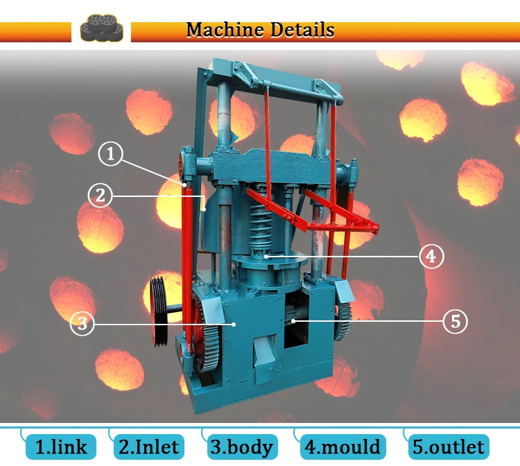 Factory Supply Honeycomb Charcoal Briquette Machines Charcoal Powder Coffee Grounds Screw Charcoal Briquette Machine