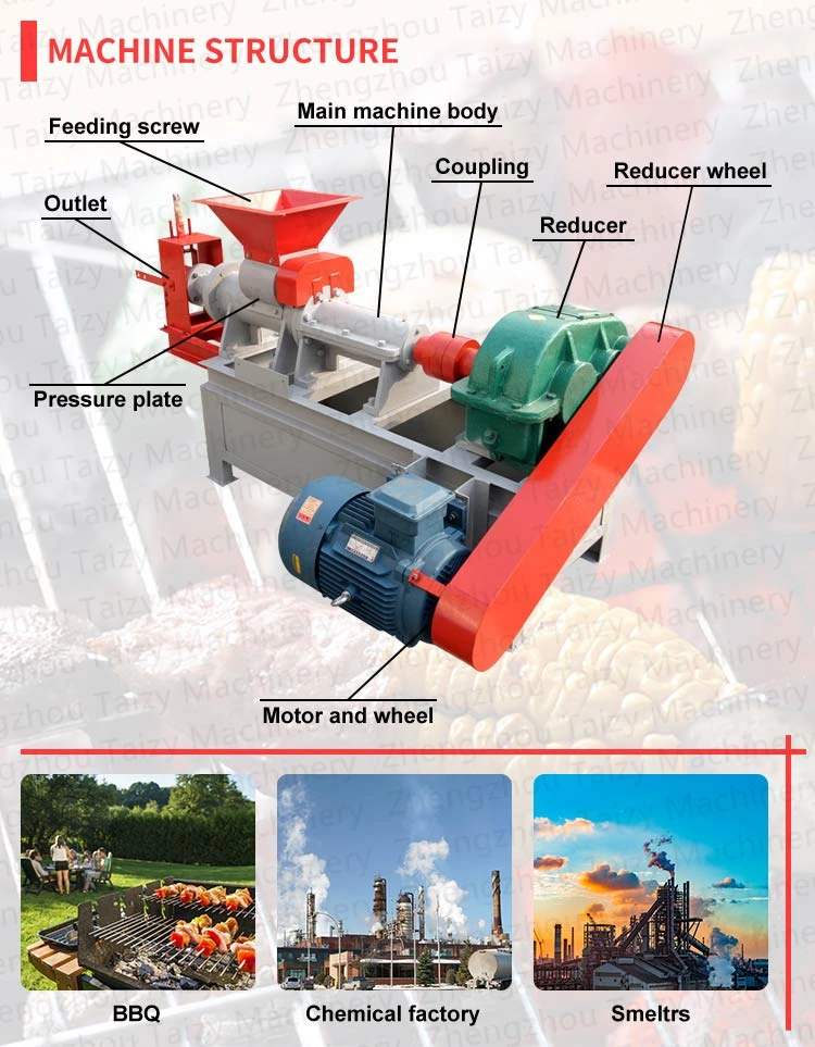 Small Coal Biomass Wood Press Briquette Machine