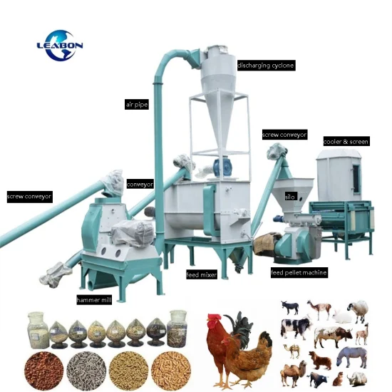 1-3t/H Máquina agrícola Máquina de alimentación animal Fábrica de aves de corral Precio de la máquina de pellets de alimentación animal